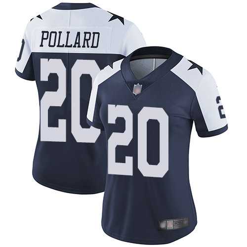 Women%27s Dallas Cowboys #20 Tony Pollard Navy Blue Thanksgiving Vapor Untouchable Limited Throwback Jersey Dzhi->tennessee titans->NFL Jersey